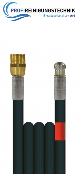 Rohrreinigungsleitung "Flexy" mit Düse / eine Drahteinlage und glatte Oberfläche / Nennweite 6 / 300 Bar / 100 °C / AG - M22 : 1/8"